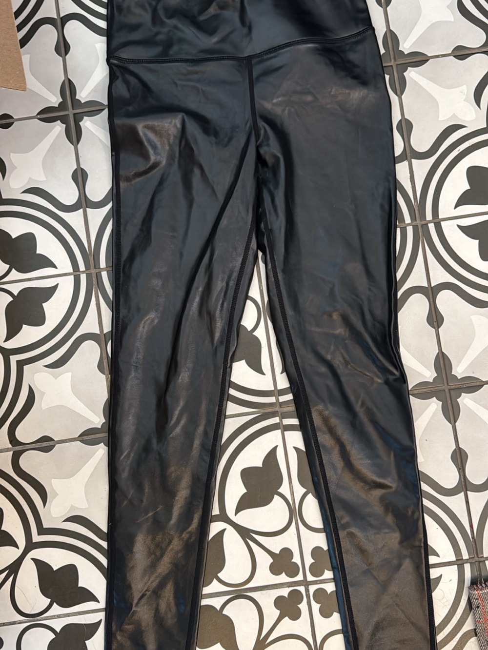 Spanx Faux Leather High-Waist Leggings - Black